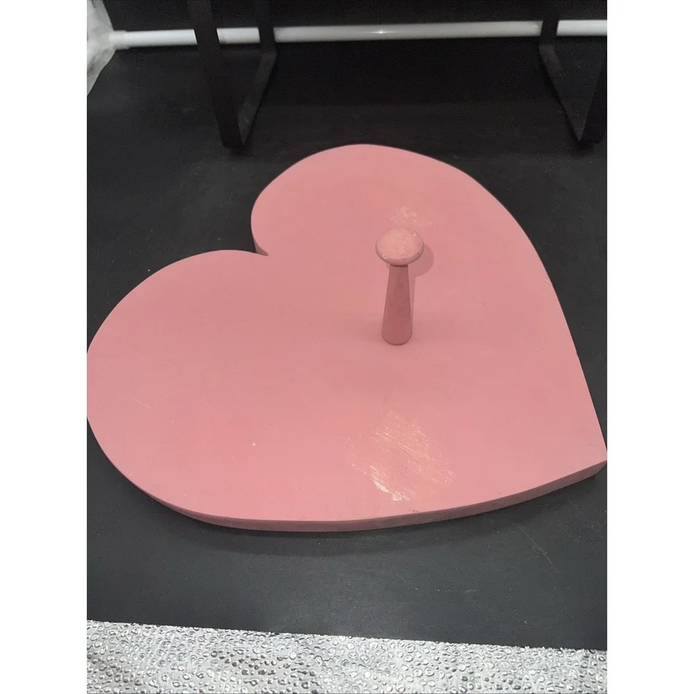 Vtg Wooden Hand Made Heart Shaped Wall Decor With Peg